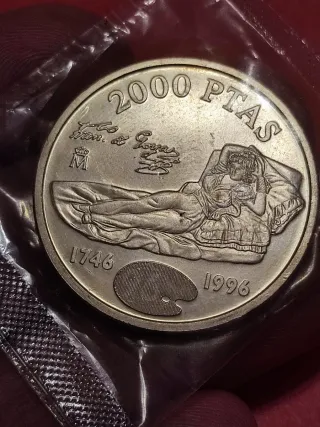 Moneda Plata 2000 Pesetas Goya 1746-1996