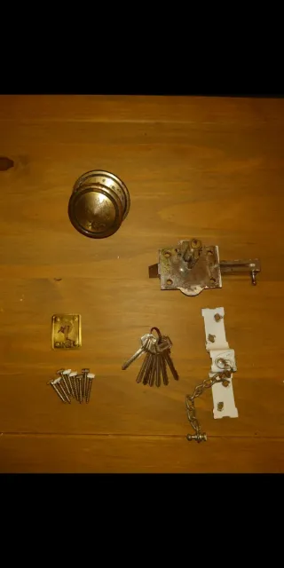 2Cerrojos de puerta fac universalescon pomo bronce