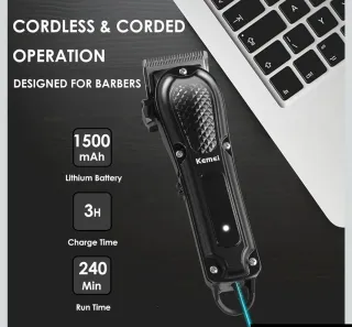 Cortapelos Kemei Nero con Accessori