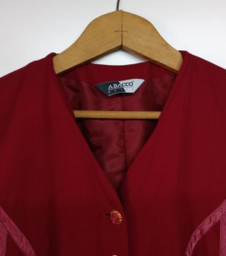 Traje vintage Abacco rojo burdeos talla 50