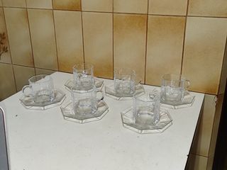 Set 6 tazze da caffè e piatti Arcoroc vintage