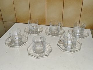 Set 6 tazze da caffè e piatti Arcoroc vintage