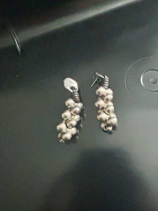Pendientes Ciclon cuero y plata