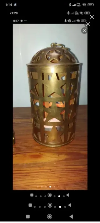 Grande portacandela in metallo dorato