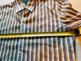 Camicia Tommy Hilfiger a righe marrone e giallo