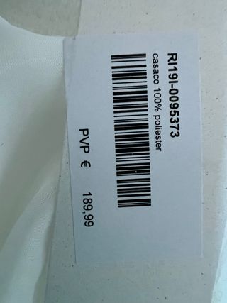 Abrigo blanco sin estrenar con etiqueta