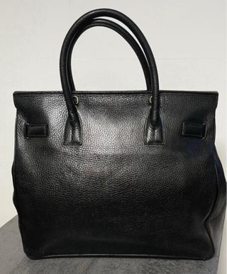 Borsa in pelle nera tipo Hermès
