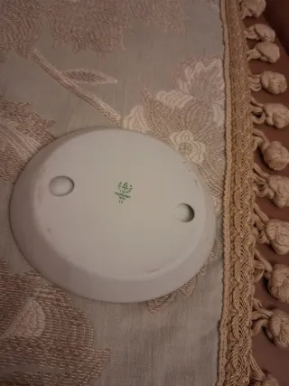 Piattino Ungherese Porcellana Fiori Oro