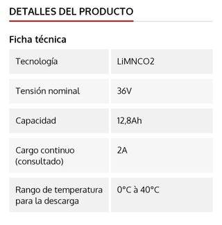 Batería Li-ion 12800mAh 37V XIAOMI M365 PRO
