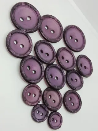 Set 6 Bottoni Vintage Galatite Viola