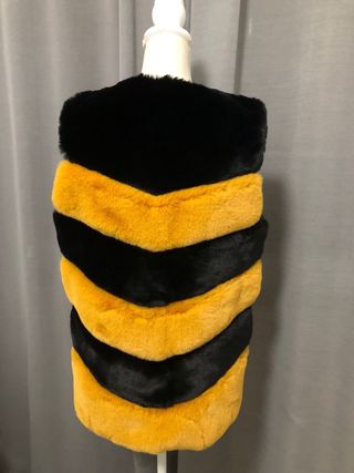 Gilet pelliccia Jasmine nero/giallo L/XL