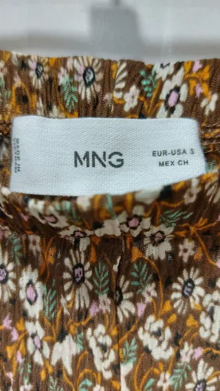 Pantalón Mango Estampado Flores Talla S