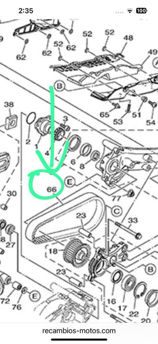 Correa Transmisión Yamaha Tmax 530 59C-46241-00