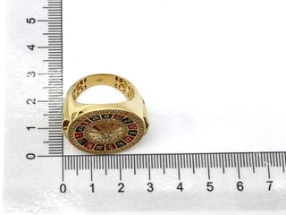 sello oro 18k con piedra con circonita