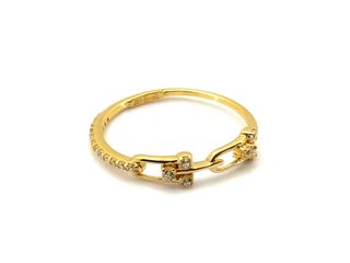 sortija oro 18k con piedra con circonita