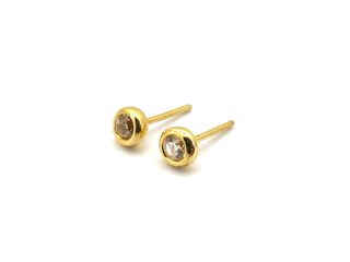 pendientes oro 18k con piedra con circonita