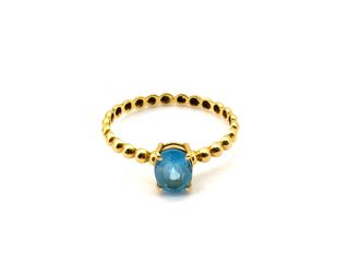 anillo oro 18k con piedra con circonita