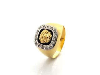 sello oro 18k con piedra con onix