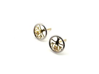 pendientes oro 18k con piedra con circonita