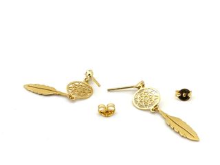 pendientes oro 18k con piedra con circonita