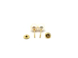 pendientes oro 18k con piedra con perla