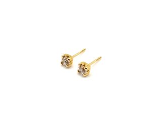 pendientes oro 18k con piedra con circonita
