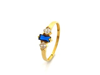 anillo oro 18k con piedra con circonita