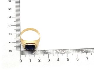 sello oro 18k con piedra con circonita