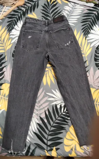 Pantaloni Mom Grigi Tommy Hilfiger