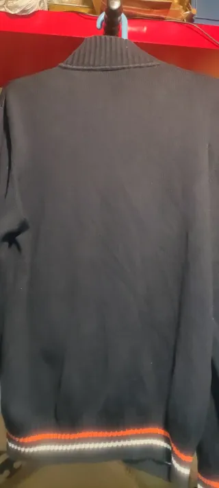 Sudadera M Lacoste Negra Naranja