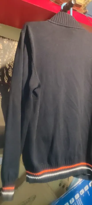 Sudadera M Lacoste Negra Naranja