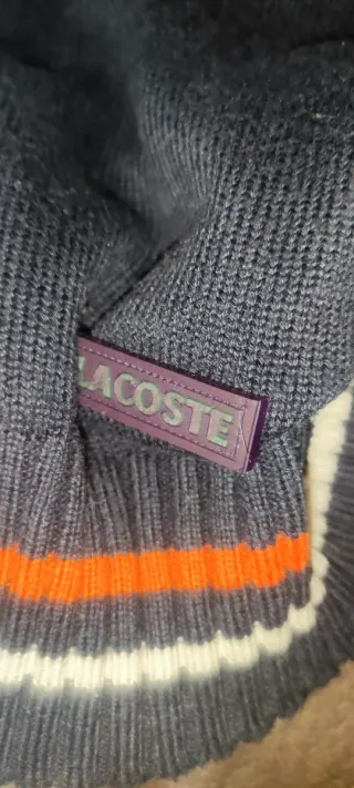 Sudadera M Lacoste Negra Naranja