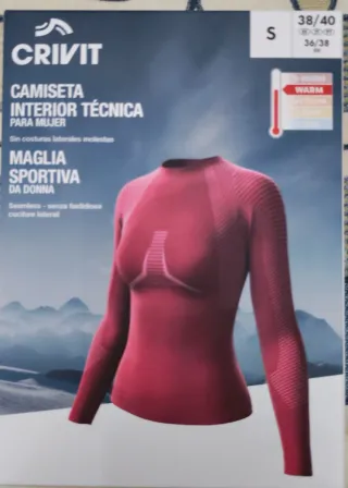 Camiseta técnica CRIVIT mujer roja. Talla S 36-38