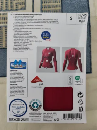 Camiseta técnica CRIVIT mujer roja. Talla S 36-38