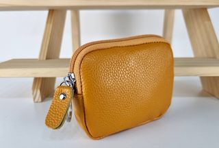 Monedero con Cremallera de Piel Genuina - Italy