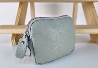 Monedero con Cremallera de Piel Genuina - Italy