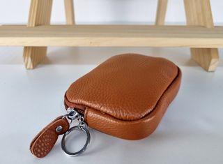 Monedero con Cremallera de Piel Genuina - Italy