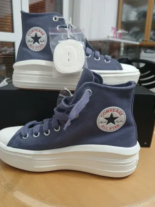 Converse Pelle Blu Tg 38.5