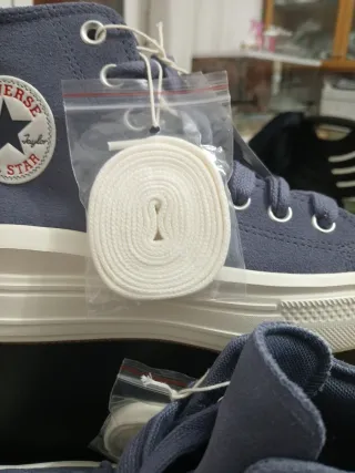 Converse Pelle Blu Tg 38.5