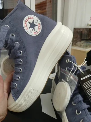 Converse Pelle Blu Tg 38.5