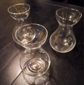 3 Vasi in Cristallo per Giacinti