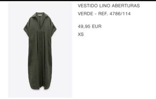Vestido Zara Lino