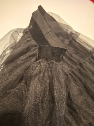 Gonna tulle a balze nera M 42 , comoda con elastic