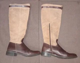 Botas altas de ante y piel