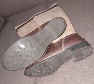 Botas altas de ante y piel