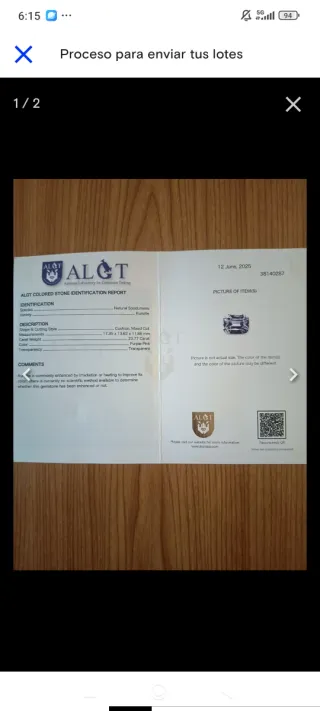 Kunzita rosada 23 quilates