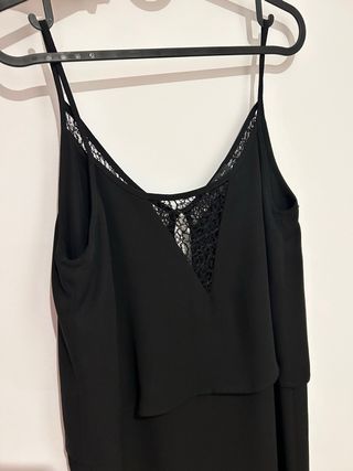 Vestido Mango tirantes con detalle encaje negro