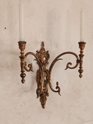 Coppia di applique portacandele in bronzo del XIX secolo