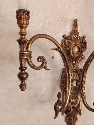 Coppia di applique portacandele in bronzo del XIX secolo