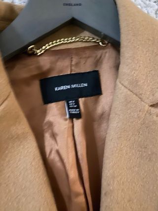 Abrigo Karen Millen Beige talla 34 color camel